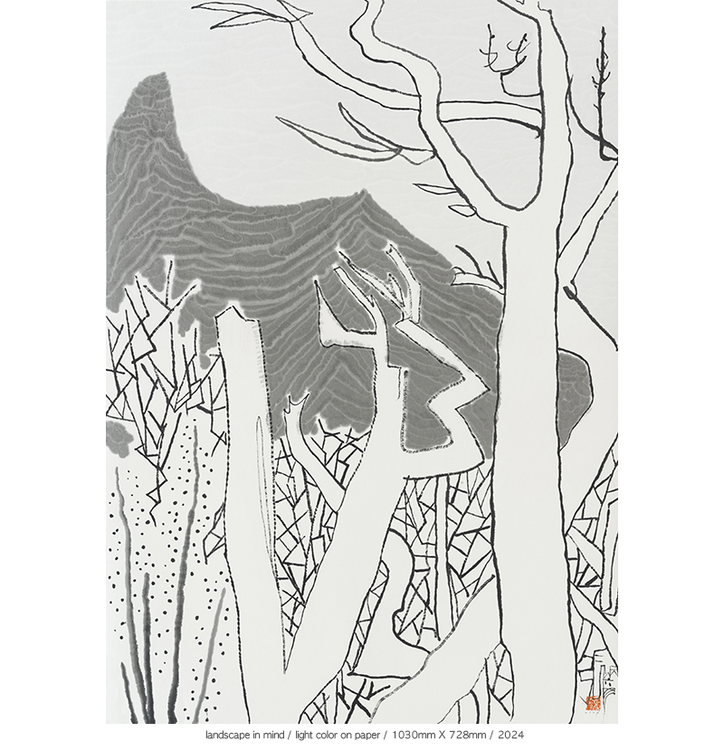 Jang Byeong Eun · Eastbrush · 张炳彥 · Landscape_in_mind · light_color_on_paper · 1030mm_x_728mm · 2024